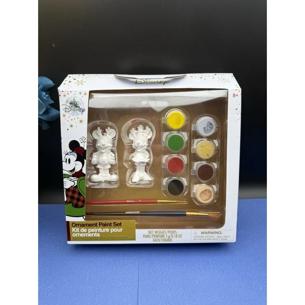 Disney Store Mickey and Minnie Mouse Christmas Ornament Paint Kit Set New In Box